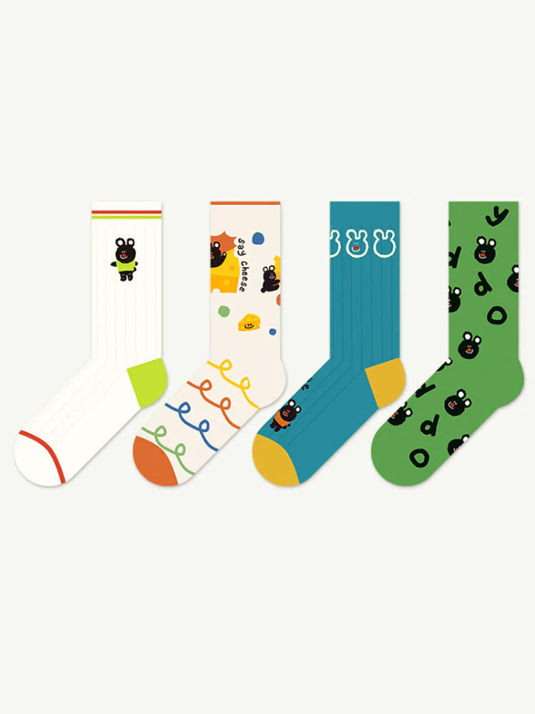 Black Bear Cotton Socks N2276
