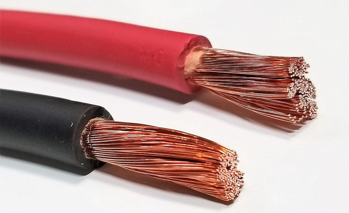 6 Gauge Pure Copper Flexible Cable Wire 20 ft Black 20 ft Red Q61204