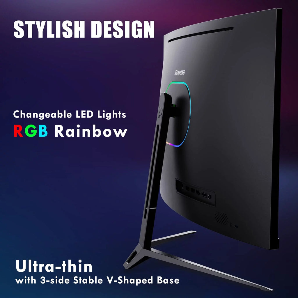 27-inch 165Hz Curved Gaming Monitor, 1440p QHD HDR Computer Monitor, Metal Black J52794