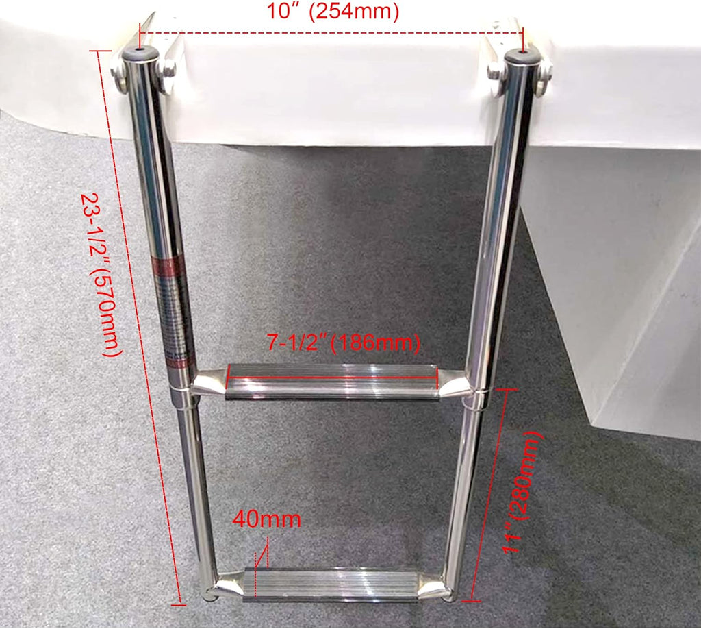 Telescoping 2 Step Stainless Steel Boat Drop Ladder Pack of 2 A7151