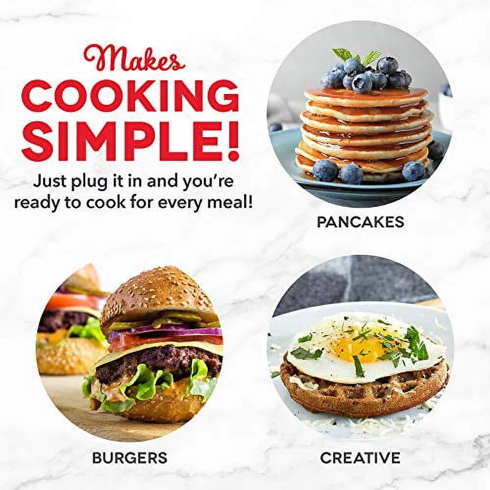 Mini Maker Grill, Griddle + Waffle Iron, 2 pack, Aqua Q963542
