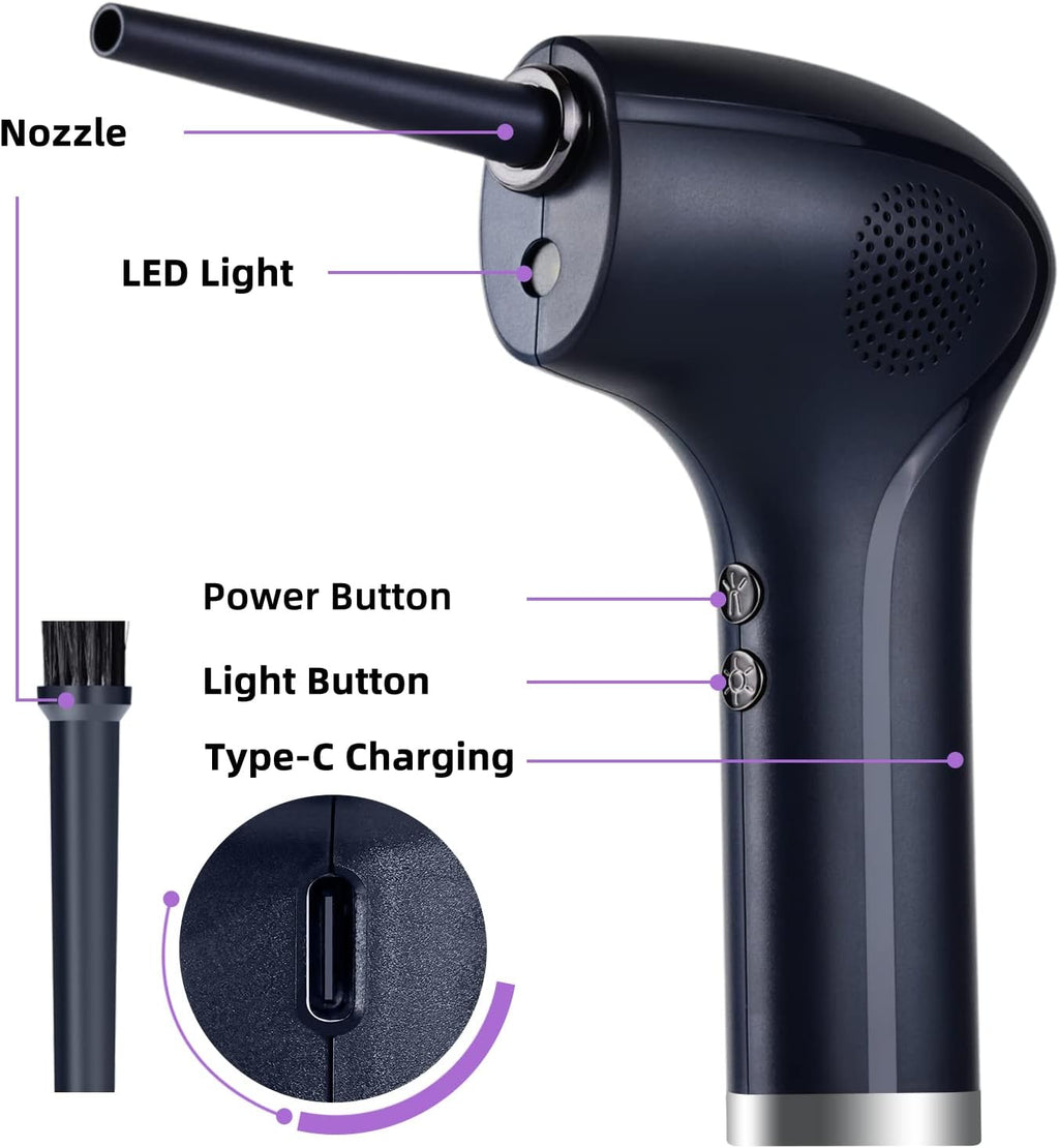 Cordless Electric Air Duster with LED Light, 37000 RPM, 6000 mAh, Pack of 2 G266760