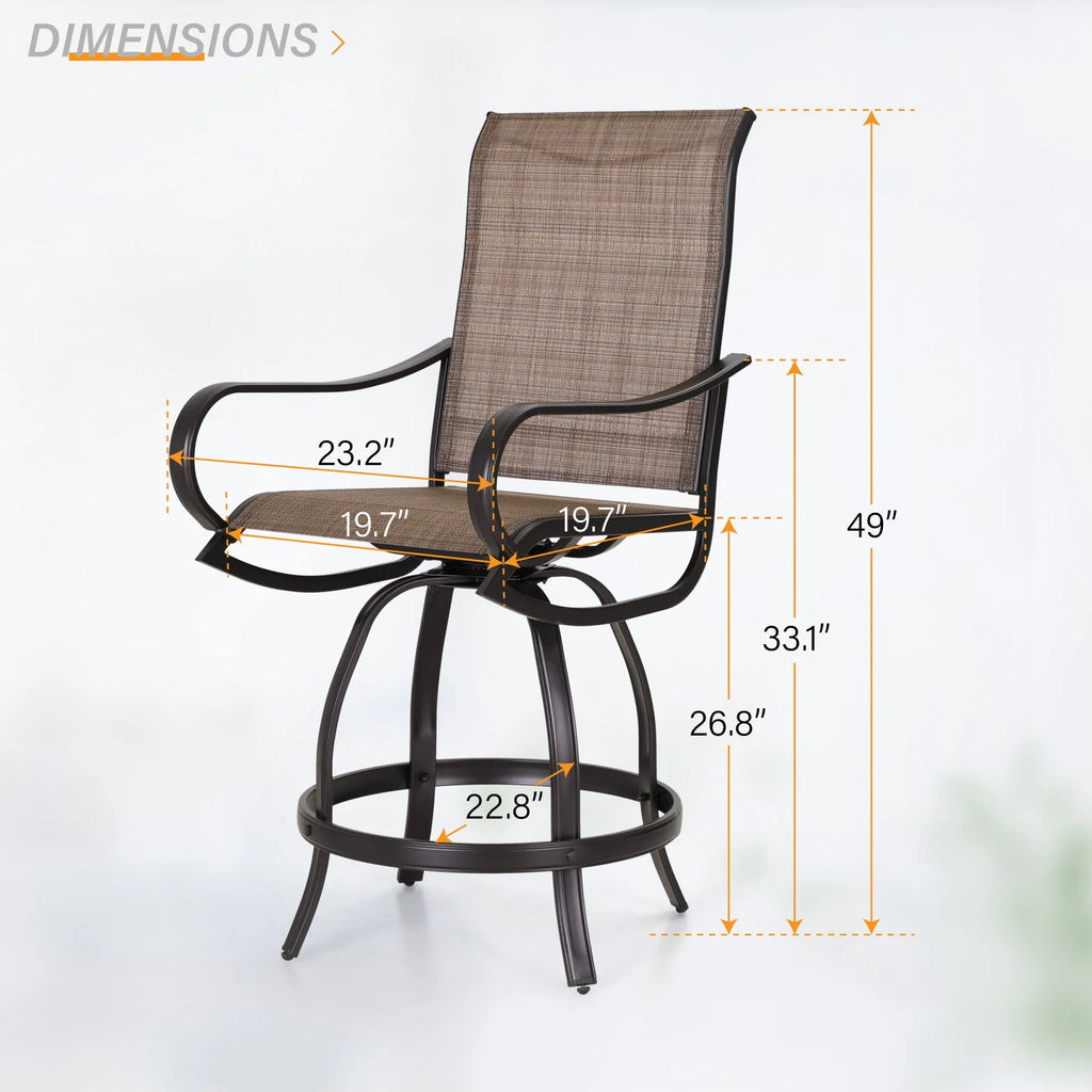 2 Piece Outdoor Swivel Bar Stools Q404600