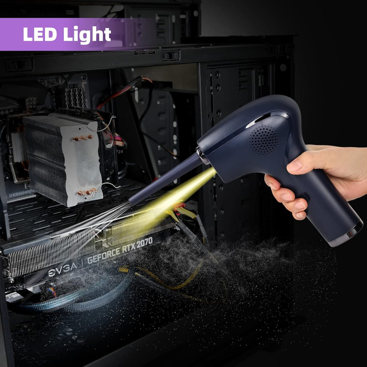 Cordless Electric Air Duster with LED Light, 37000 RPM, 6000 mAh, Pack of 2 G266760