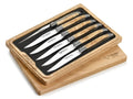 6-Piece Stainless Steel Steak Knife Set with Birchwood Handles J4840