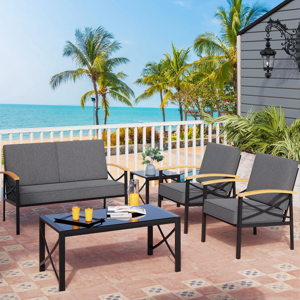 5 Piece Patio Conversation Sectional Set A3670