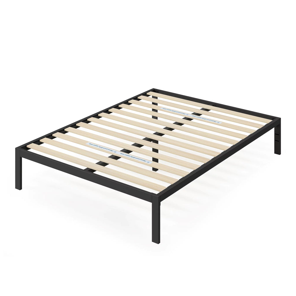 14" Black Metal Platform Bed Frame, Queen M8243
