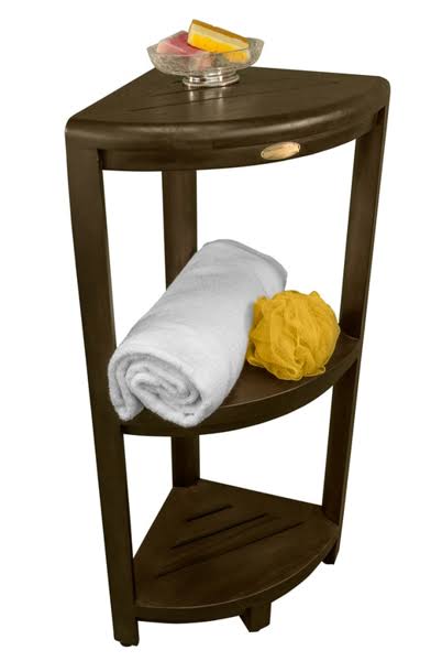 Teak Three Tier Corner Shower Shelf F426056