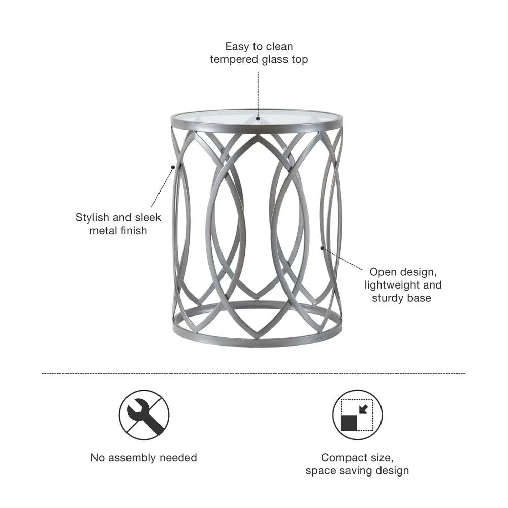 Metal Eyelet Accent Table O7400