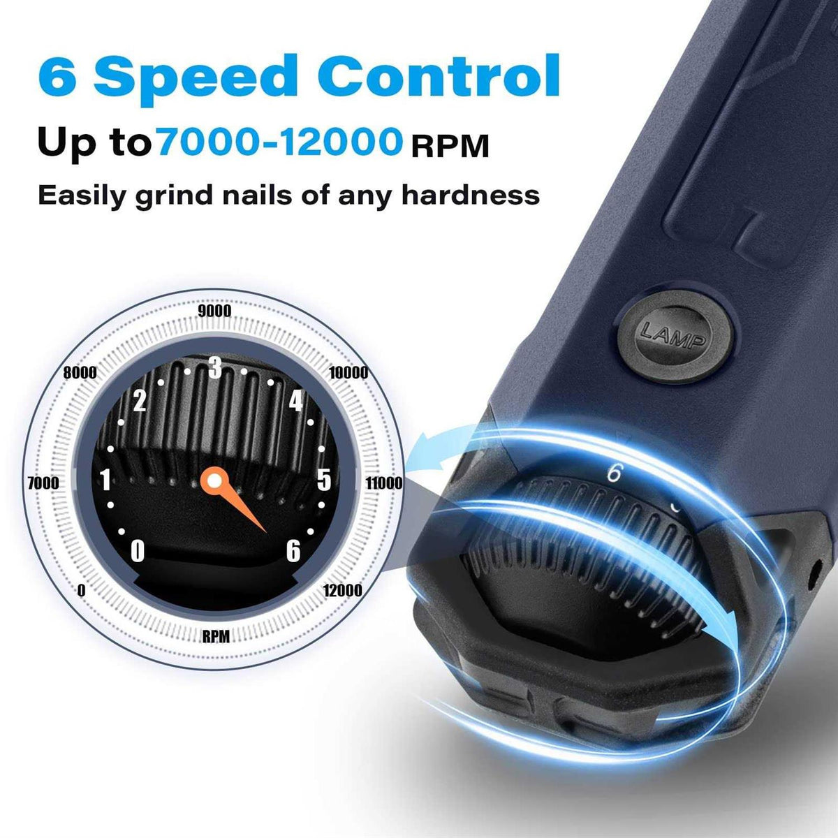 6-Speed Rechargeable Electric Dog Nail Grinder Y6550