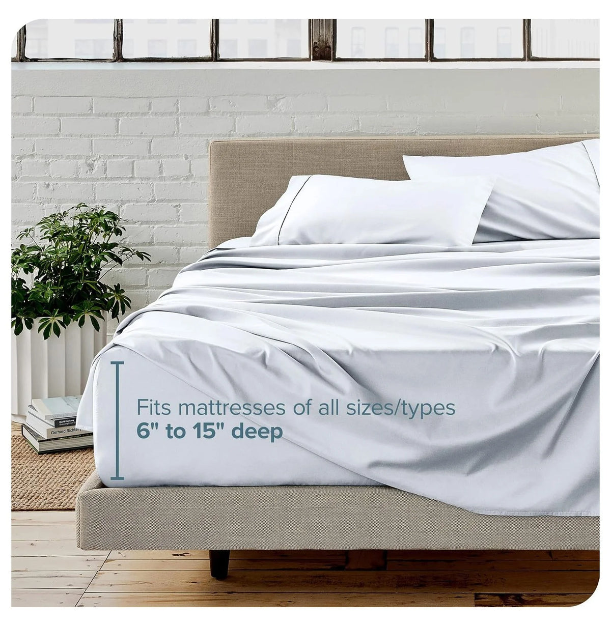 Queen 4 Piece Microfiber Bed Sheet Set with Pillowcases C1444