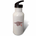 Pink Leopard Graduation Hat with Tassel 21 oz Sports Water Bottle F1726