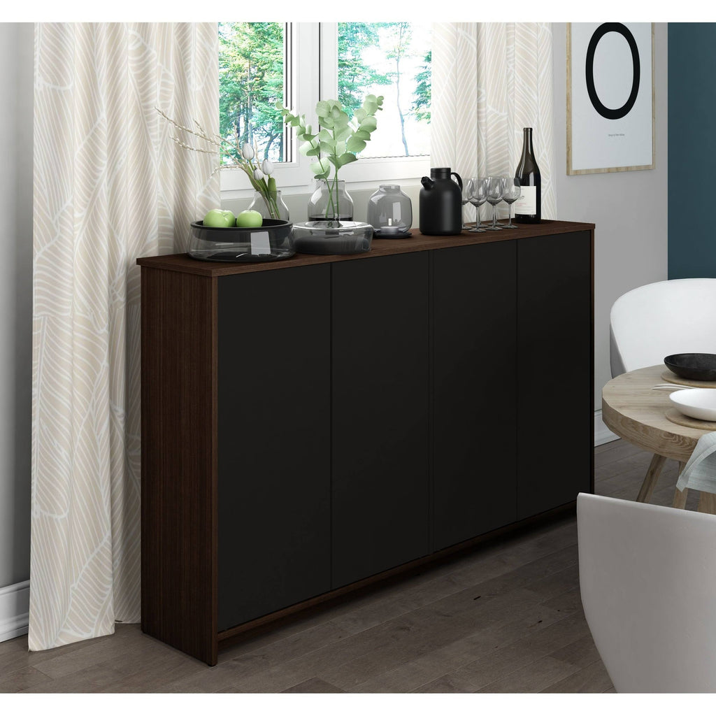 4 Door Storage Cabinet, Bark Gray/White B601