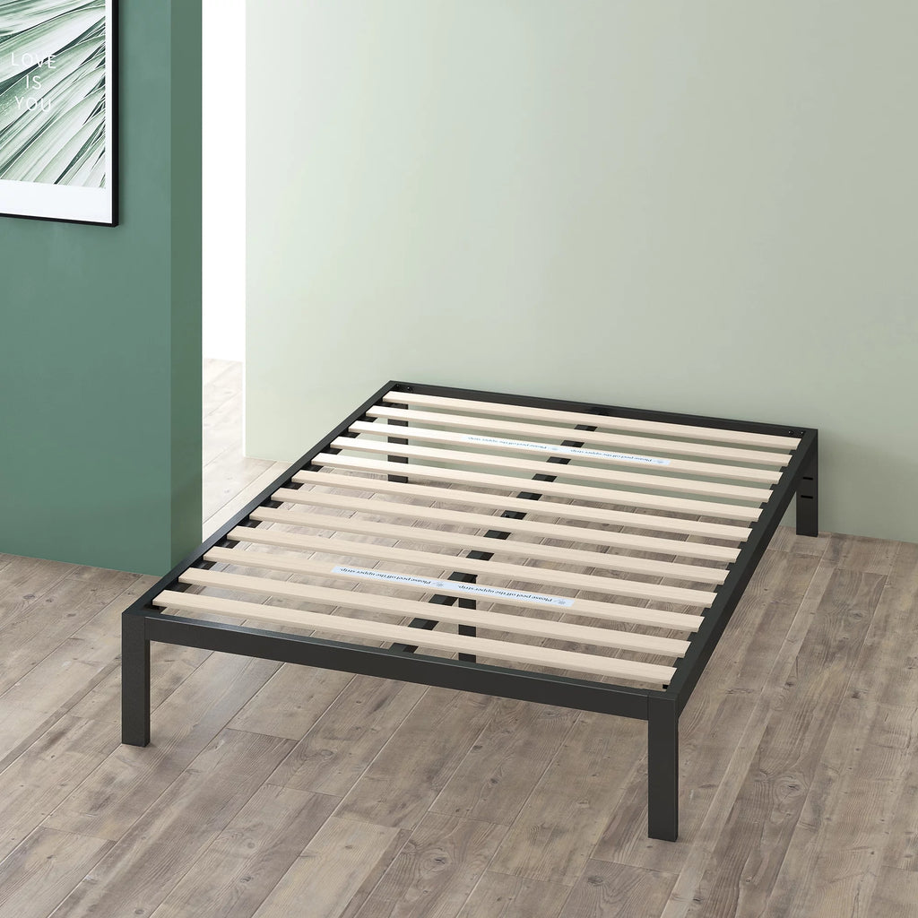 14" Black Metal Platform Bed Frame, Queen M8243