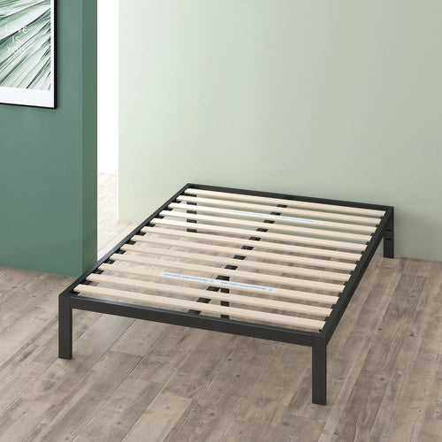 14" Black Metal Platform Bed Frame, Queen M8243