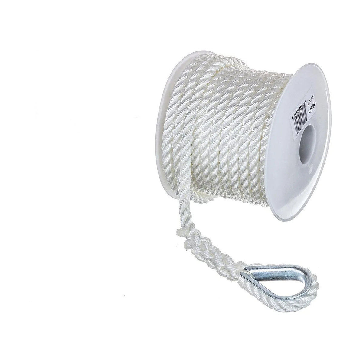 White 3-Strand Twisted Nylon Anchor Line Rope, 3/8 In. X 50 Ft. L379