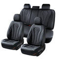 Black Leatherette 5 Seats Car Seat Covers Full Set Q54883