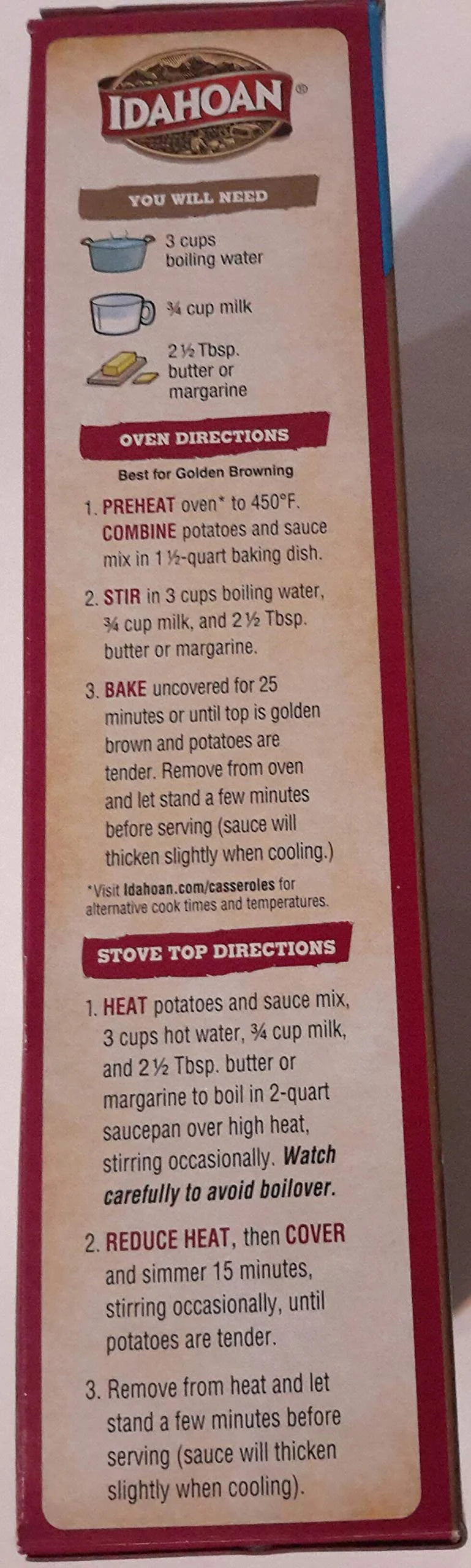 Au Gratin Casserole Family Size Pack of 12 K4350