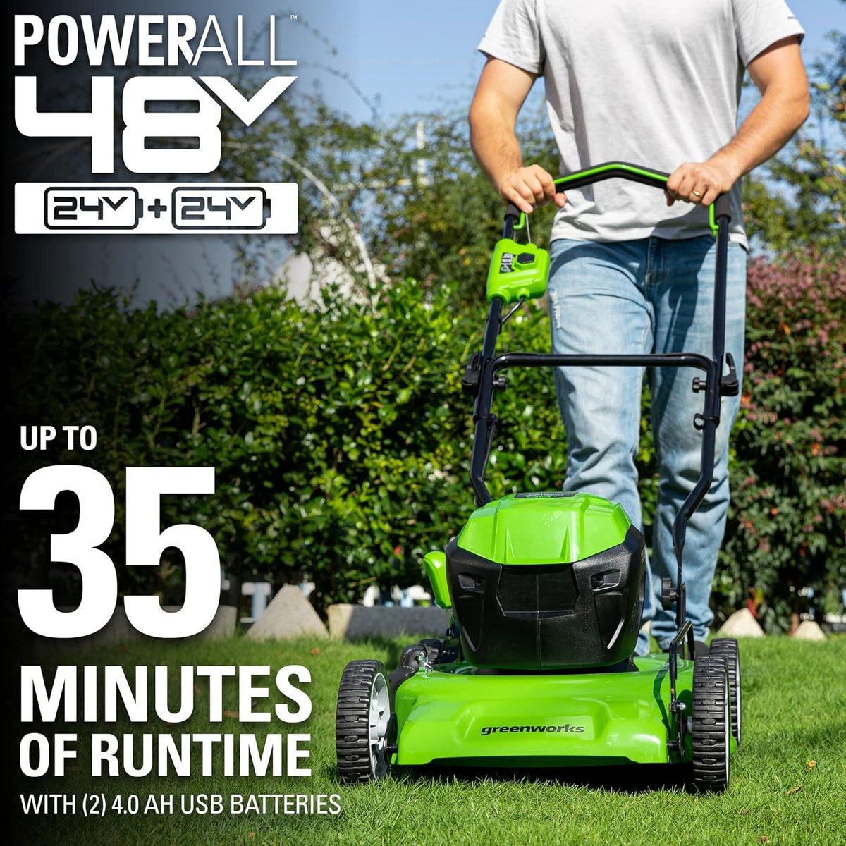 48V 19” BL Lawn Mower with (2) 4.0Ah Batteries and Dual Port Charger M906981