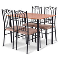 5 PC Dining Table and 4 Chairs Wood Metal T458851