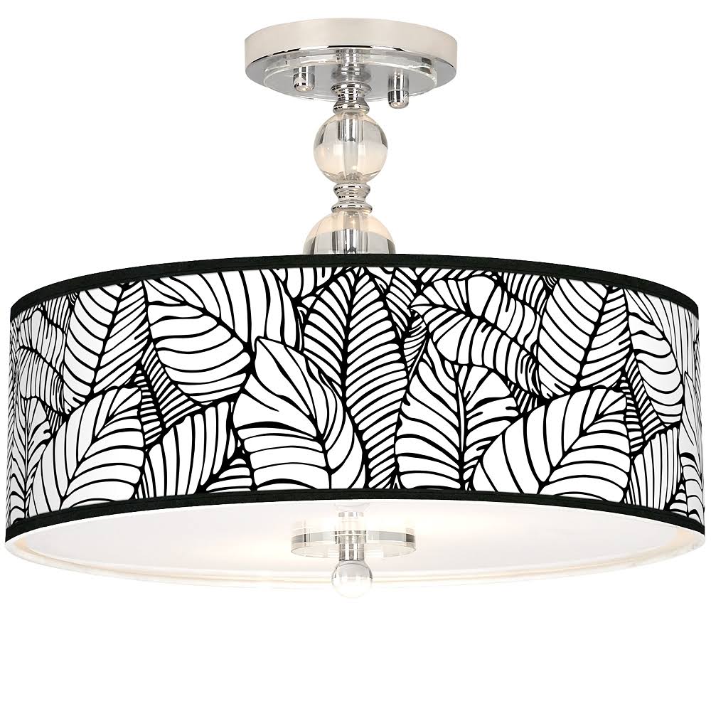 Tropical Leaves Semi-Flush Ceiling Light O2991