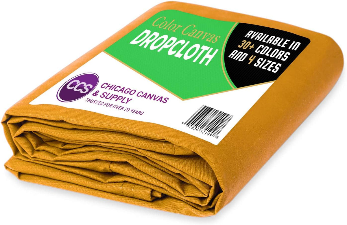 Gold Cotton Canvas Drop Cloth 6 by 10 Feet Pack of 2 F708