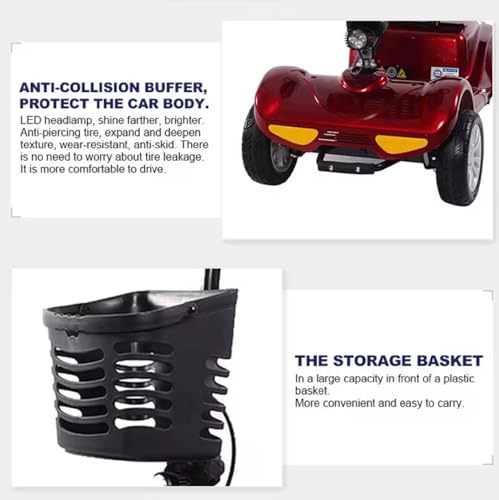 Red 4 Wheel Mobility Scooter with Basket L298