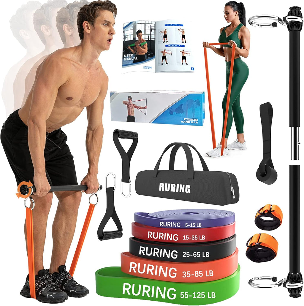 Resistance Bands Bar Set with 5 Resistance Bands Z963