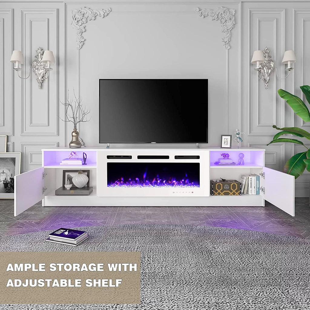 White Fireplace TV Stand with 40'' Electric Fireplace M82253