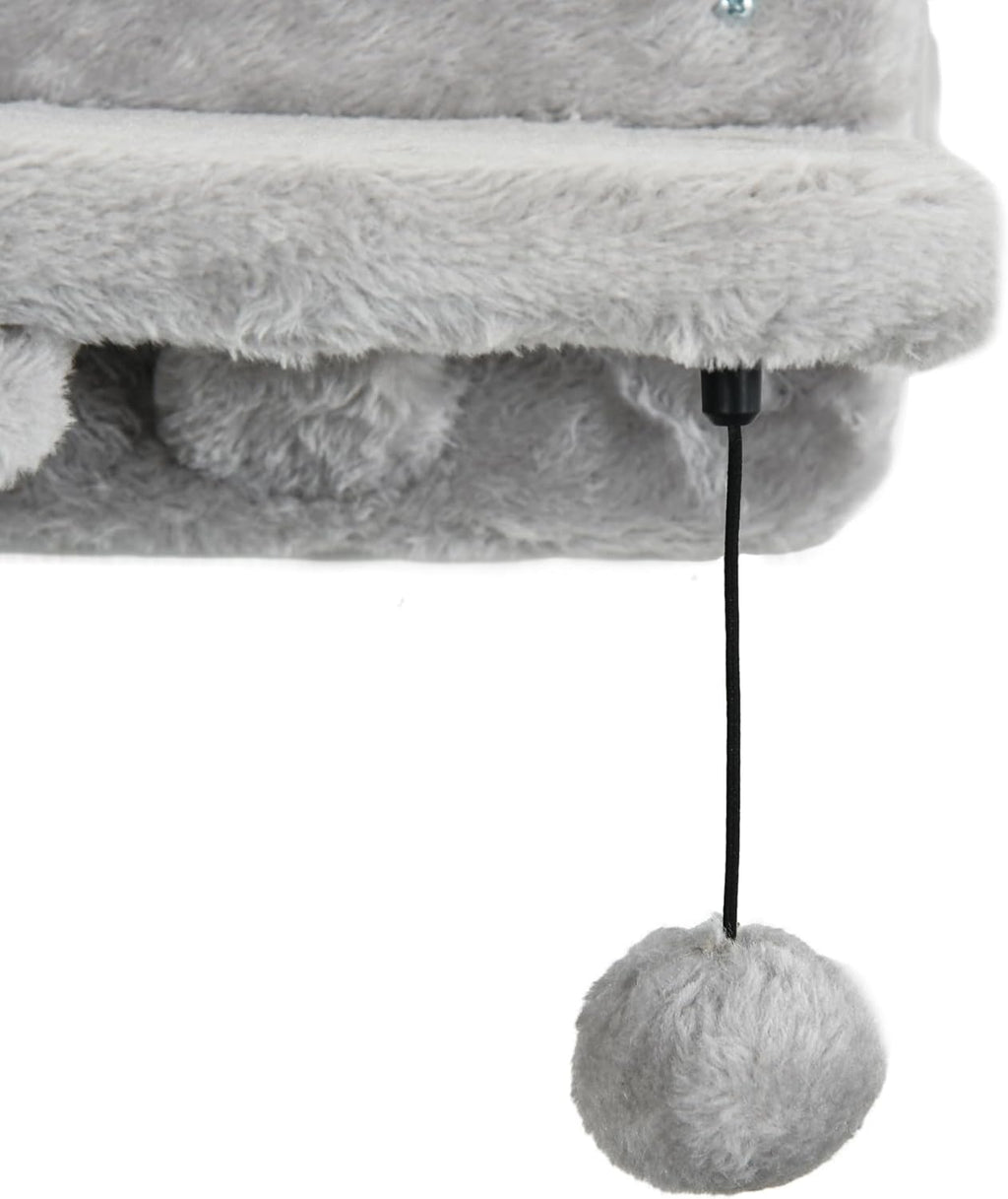Gray 5PCs Cat Wall Shelves with Soft Plush Sisal R152971