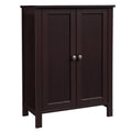 Brown Bathroom Floor Storage Cabinet with Double Door Adjustable Shelf Z9814
