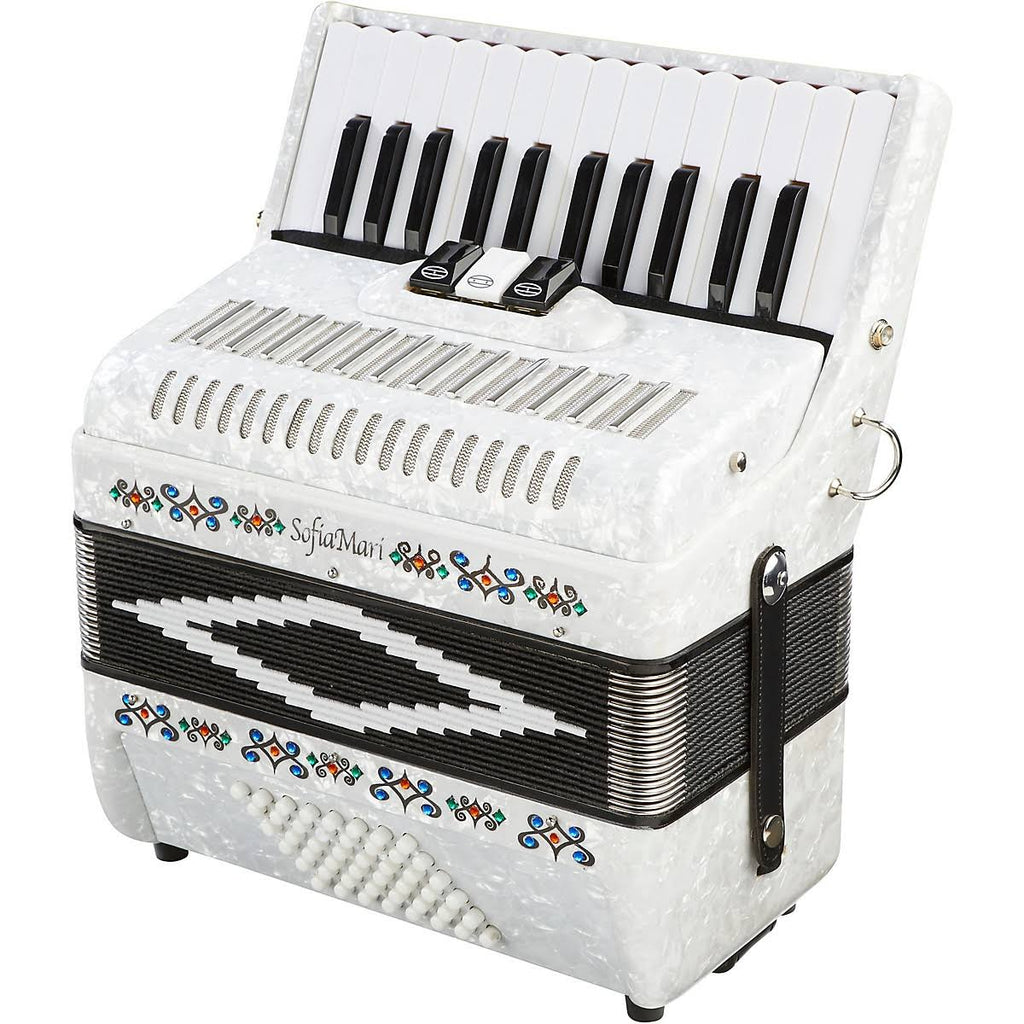 White Pearl 26 Piano 48 Bass Accordion E226