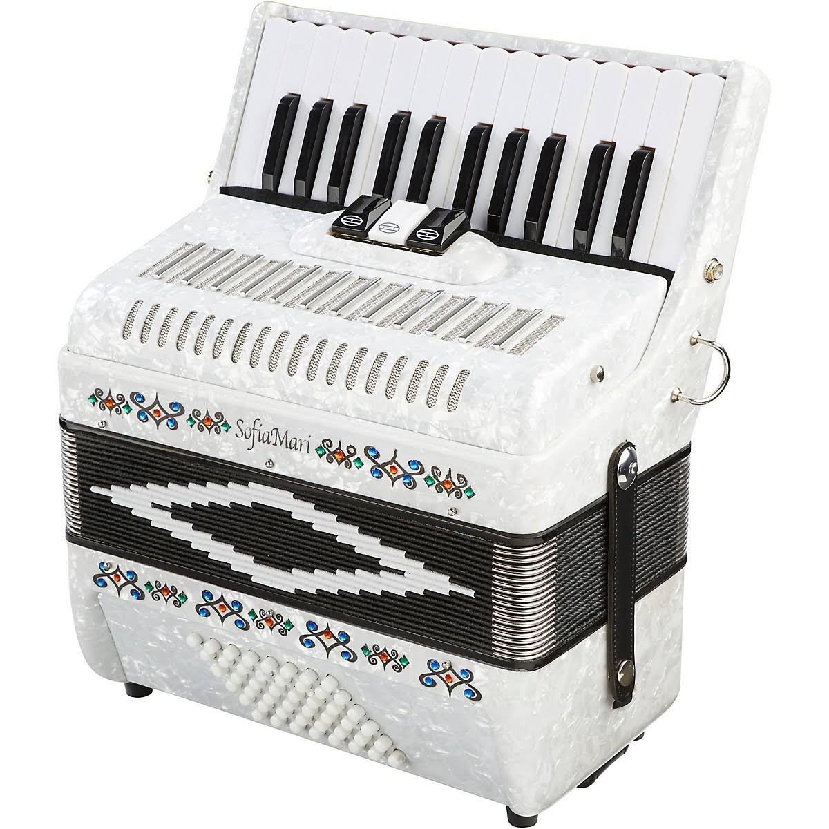 White Pearl 26 Piano 48 Bass Accordion E226