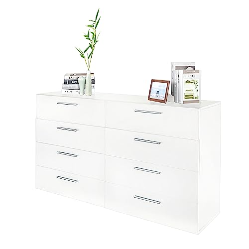 White 6-Drawer Double Dresser A65585