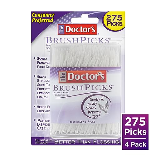Interdental Brushes and Dental Pick 2-in-1, 275 Toothpicks, 4 Pack N444