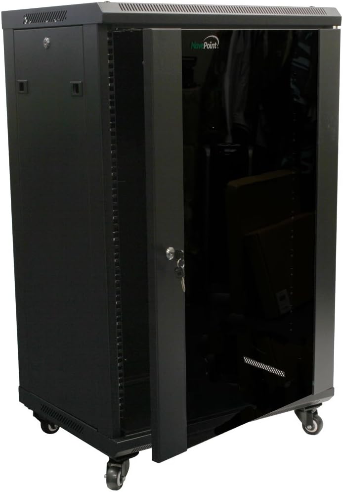18U Wall Mount Network Server Cabinet Rack Enclosure Glass Door Lock R8820