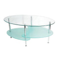 38" Dual Oval Glass Top Coffee Table O935