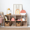 6 Cube Storage Organizer Bookcase, Natural Brown J40471