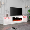 White Fireplace TV Stand with 40'' Electric Fireplace M82253