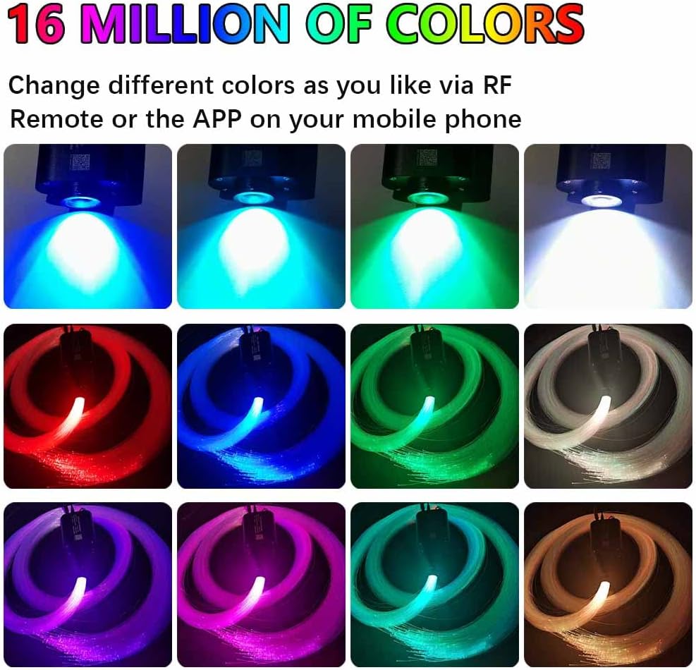 460pcs 0.03in 9.8ft RGBW LED Fiber Optic Star Ceiling Light Kit X80630