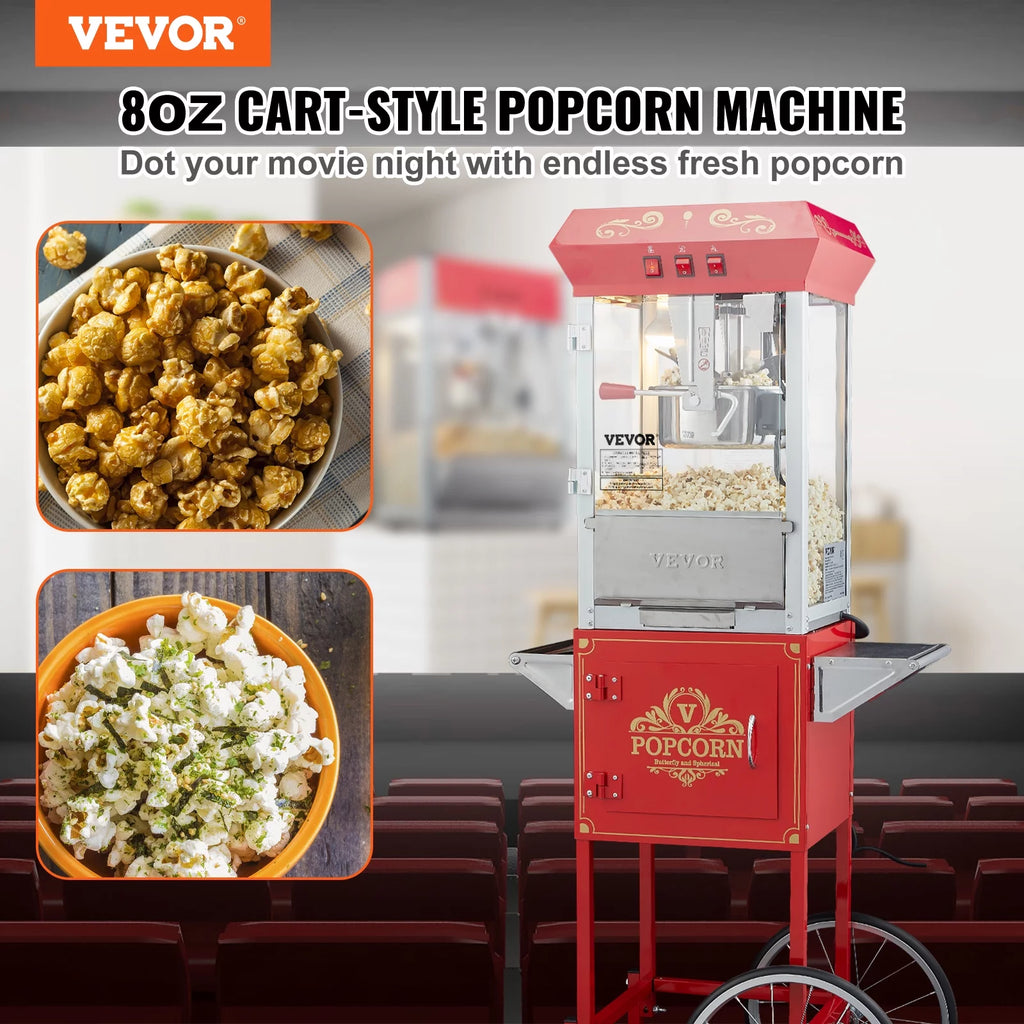 8 oz 48 Cups Red Popcorn Maker Cart H2693