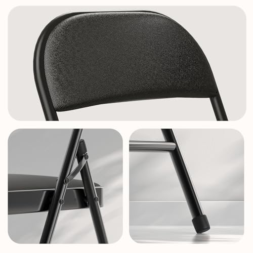 4 Pack Folding Chairs with Padded Cushion and Back D779024