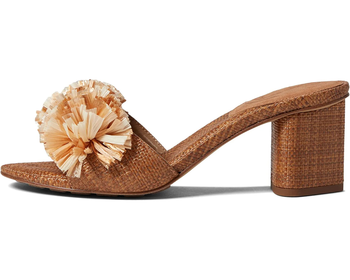 Brown Slip On Block Heeled Mules P24956