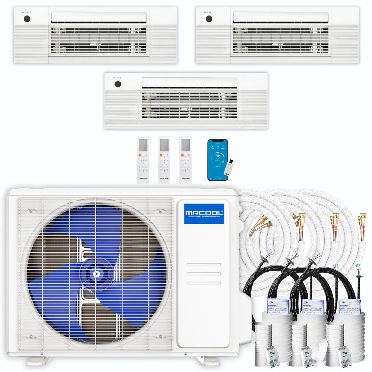 39,000 BTU 3 Zone Ceiling Cassette Ductless Air Conditioner and Heat Pump H247466