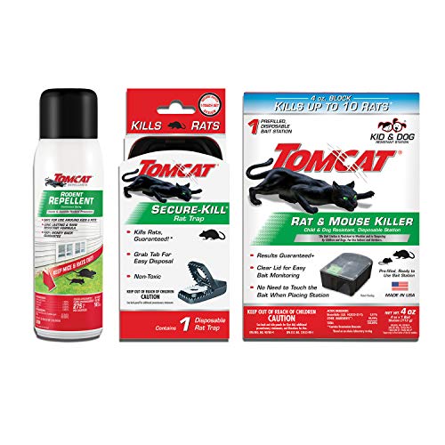 Rat Bundle with Secure-Kill Trap, Disposable Station, Bait Block, and Repellent Spray D566469