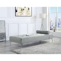 Gray Melange Velvet Sofa Bed with Pillow L706