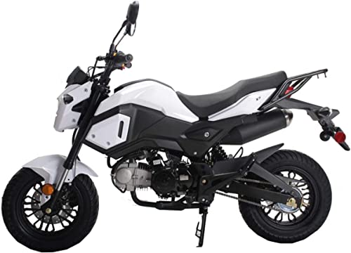 125cc 4 Speed Gas Motorcycle Bike White L6885