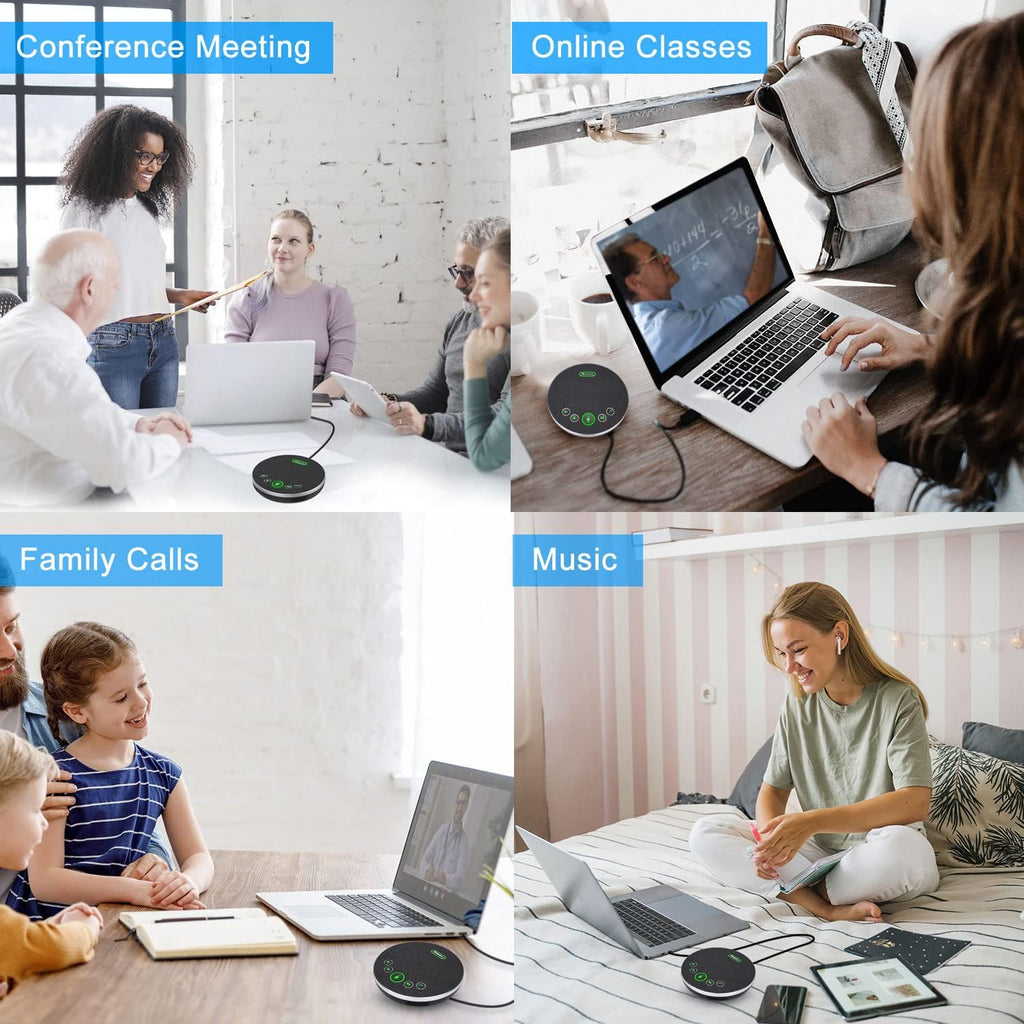USB Speakerphone Conference Microphone with 4 AI Microphones Noise Cancellation T269