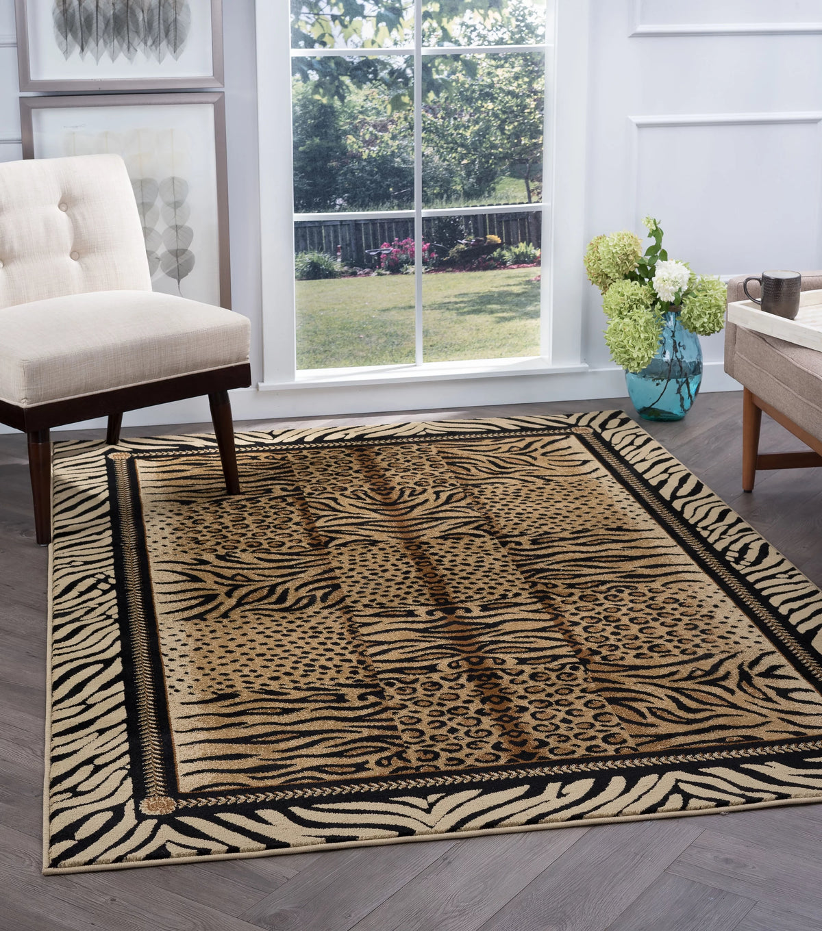 5x8 Beige Area Rugs D29037