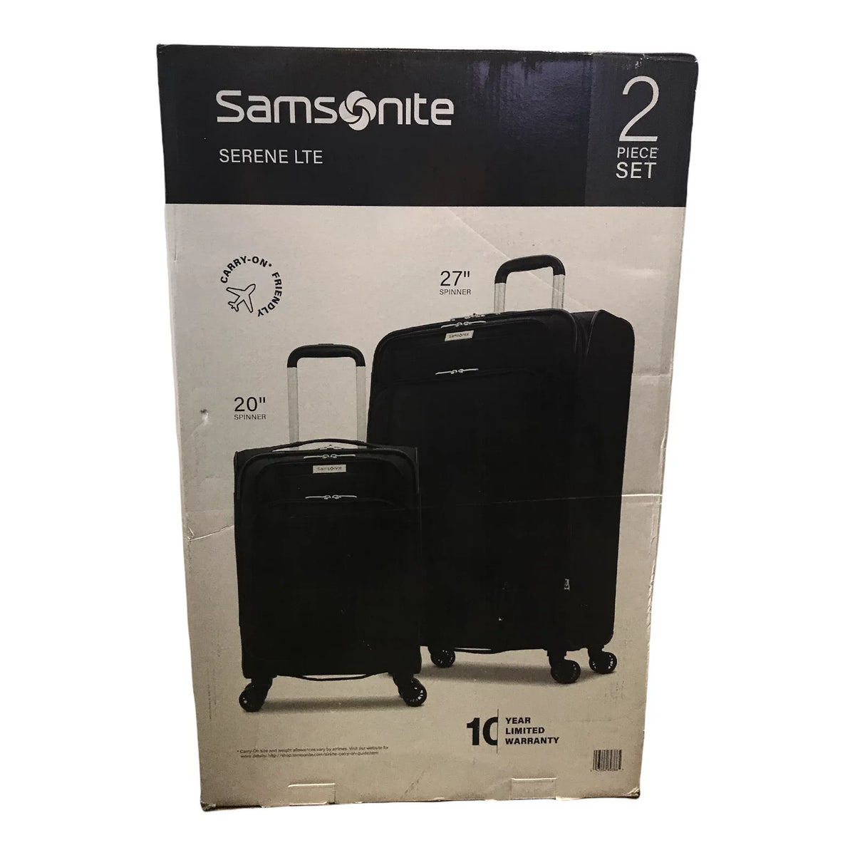 Black 2-Piece Spinner Luggage Set I16433